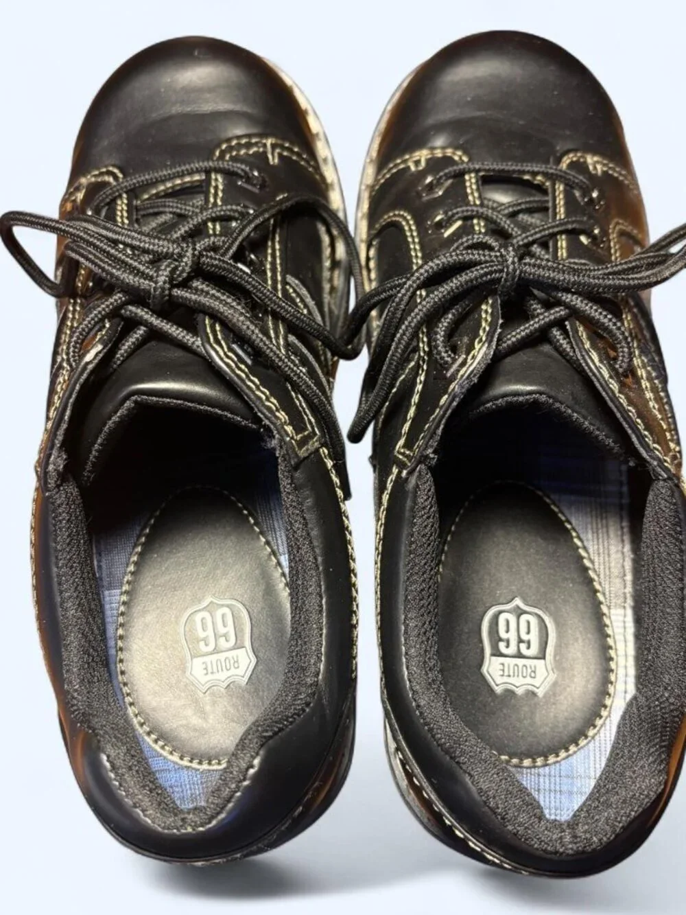Vintage Y2K Route 66 Chunky Platform Shoes Sz 6 Black Dark Academia Original Box